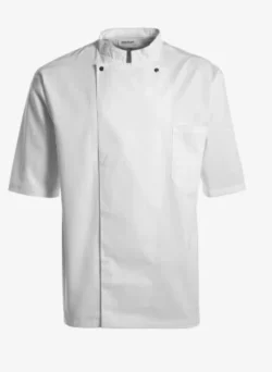 Kortærmet unisex kokkejakke -/serveringsjakke i hvid str. 2XS, Kentaur (RESTSALG)