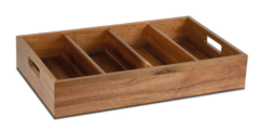 Bestikbakke i træ m/4 rum, Pujadas54x33.5x9.5 cm