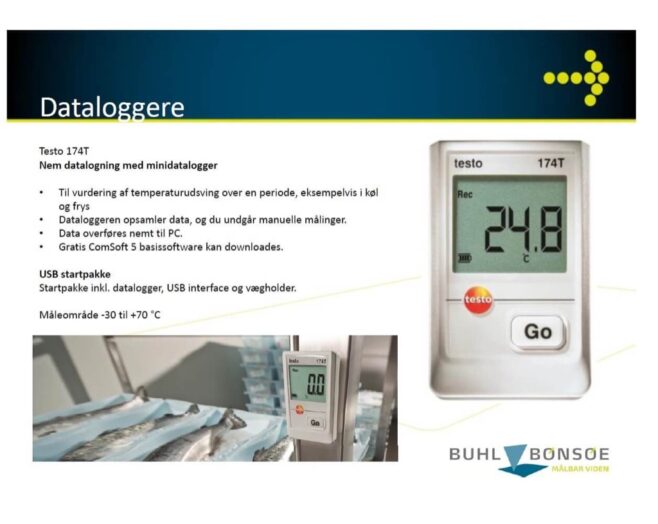 Mini datalogger temperaturmåler, Testo T174T (eksl. dock) udgået