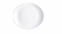 Oval steaktallerken i hvid 30 cm