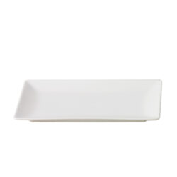 Quadro rektangulær tallerken i hvid stentøj 30x20 cm