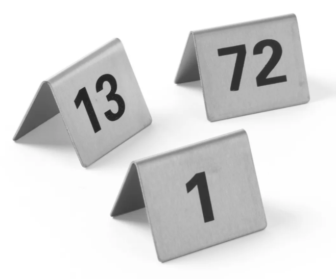 Bordnummer 13-24 i stål, Hendi
