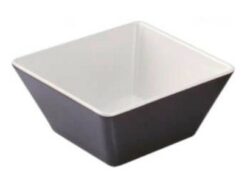 Melamin firkantet skål i sort/hvid 9x9x5,5 cm, Pujadas