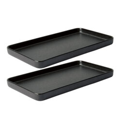 RAW Titanium Black rektangulær fad 34 x 18 x 2,5 cm sæt á 2 stk