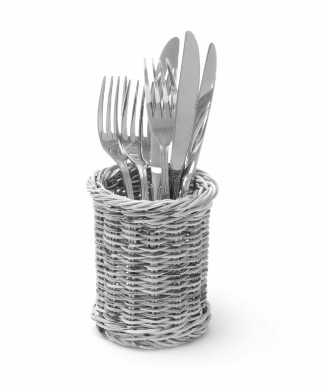 Bestikkurv i sort eller grå Ø10x(h)12 cm, Hendi