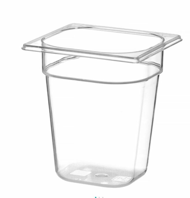 Gastrobakke i klar plast 1/6 65 mm