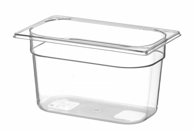 Gastrobakke i klar plast 1/4 150 mm