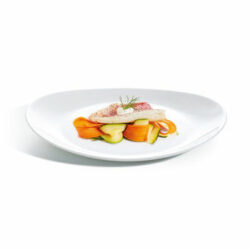 Oval steaktallerken i hvid 30 cm