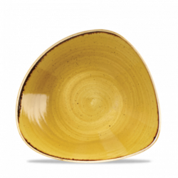 Skål 23,5 cm triangelform, Stonecast Mustard Seed Yellow - Churchill