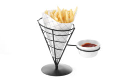 Pommes frites kurv med holder i sort, Hendi